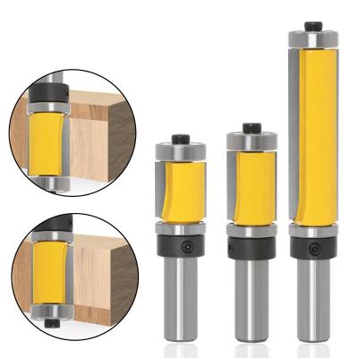 China Furniture 1pcs 12 Straight Leg Trim Bearing Double Router Bit Trim Router Top And Bottom Flush Bearing Bit for sale