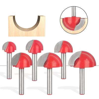 China Furniture 6pcs 6mm Round Leg Nose Router Bit Two Flute Cove Box Bits For Woodworking Milling Cutter Cnc Wood Tools for sale