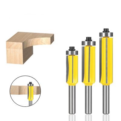 China Furniture 3pcs 8mm Leg 4 Blades Flush Trimming Router Bit Woodworking Milling Cutter Carving Tools for sale