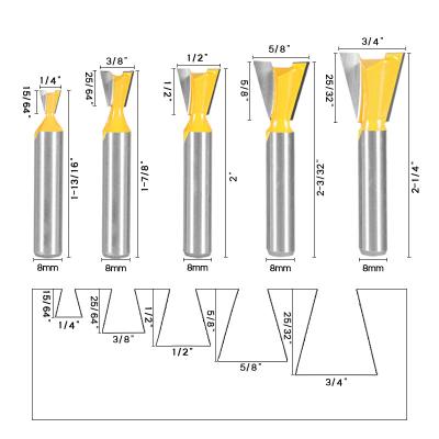 China High Quality Furniture 8mm Leg Dovetail BitWoodworking Router Engraving Milling Cutter Wood Working Tools for sale