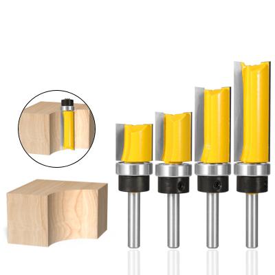 China Furniture 1/4 Inch Leg Pattern Bits Router Bit Set Dia19mm Trimmer Cleaning Balance Tenon Cutter Gauge Flush Edge For Woodworking for sale