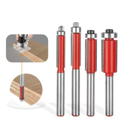 China Furniture 1/4 Leg Trim Router Flush Bit Edge Trim Straight Leg Trim Wood Milling Cutters For Woodworking for sale