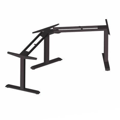 China Electric L-Shaped Standing Lift Table Computer Desk Workbench Adjustable Bracket (Height) Three Leg Adjustable Corner Automatically for sale