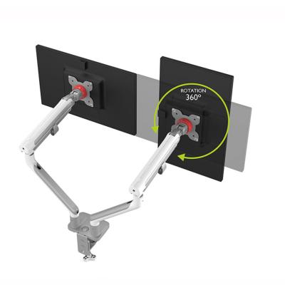 China Plastic + Steel 360 Rotate Shock Absorber Computer LCD Monitor Riser Stand Bracket Desktop Arm Stand for sale