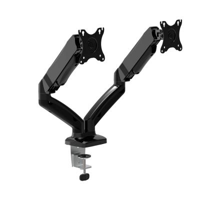 China 2022 New Arrival Computer Plastic + Steel Adjustable Ergonomic Monitor Arm Dual Monitor Bracket for sale