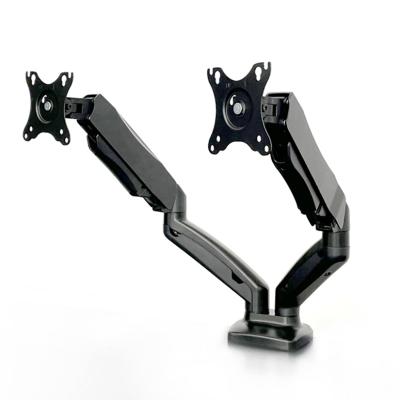 China Plastic + Steel Bracket Adjustable Flexible Desk Arm Stand Dual Monitor Computer Desk Accessories for sale