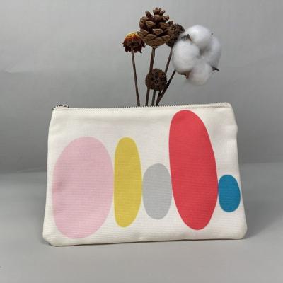 China Fashion Kids Travel Organizer Cosmetic Bags OEM Cotton Cute Striped Cosmetic Bag Small Portable Custom Travel Bag for sale