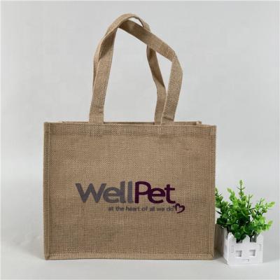 China Customized Black Jute Shopping Bag Hemp Handled Canvas Shopping Grocery Bags Logo Extra Large Box Bio Shopping Thank You Bag for sale