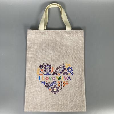 China Wholesale Handled Tote Bag Manufacture Jute Bags Jute Shopping Printed Jute Bag Wholesale Shopping For Coffee for sale