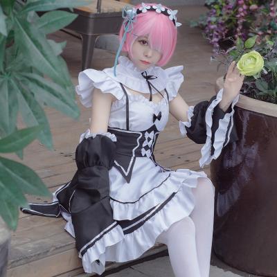 China Polyester Rem Ram Cosplay Women 'S Maid Outfit Clothes Maid Outfit Multi-size Adult Cosplay Costume Life In Another World From Scratch for sale