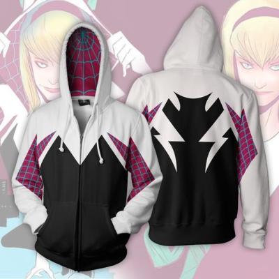 China Halloween Party Fancy Dress TV and Movie Costumes Halloween Costumes Spider-Man in Gwen Spiderman Cosplay Spider-Verse Hoodie Spider-Man Cosplay Hoodie for sale