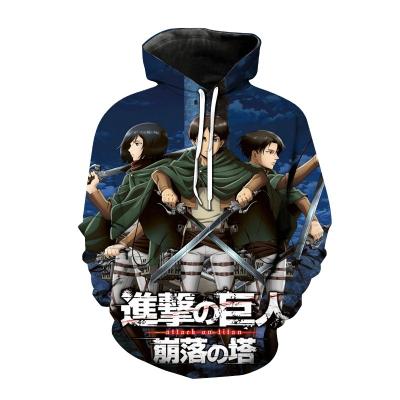 China Spandex/Polyester TV and Movie Costumes Anime Attack on Titan 3D Printed Hoodie Sweatshirt Cosplay Costumes Hooded Unisex Trending Hoodie for sale