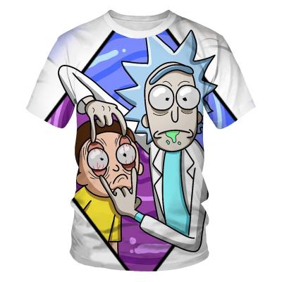 China Fashion Rick and Morty 3D Polyester TV&Movie Printing Special Effects Digital Animation Short Sleeve Style Cool Simpson T-Shirt for sale