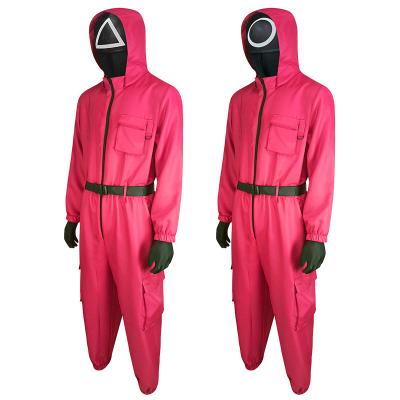 China Wholesale Elastic Breathable Game Jumpsuit Squid Suppliers Costume Halloween Cosplay Leadership Clothing for sale