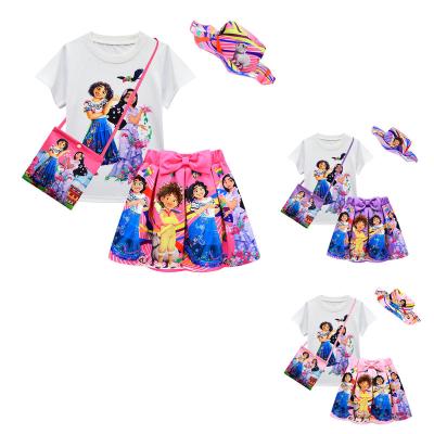 China Polyester Encanto Kids T-shirt T-shirt Dress Tv&Movie Costume Short Fly Sleeve Dresses Children Girls Encanto Princess Dress Kids Costume for sale