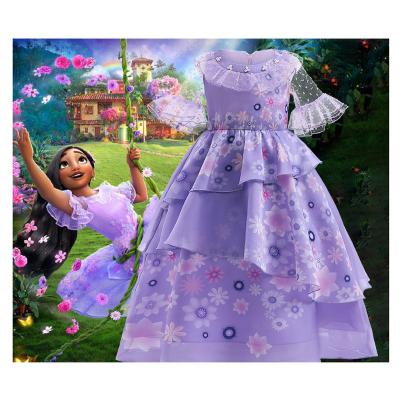 China Cosplay Cartoon Costume Encanto Isabella Dress Tv &Movie Costume Short Fly Sleeve Dress Up Cosplay Kids Costume Halloween Costume for sale