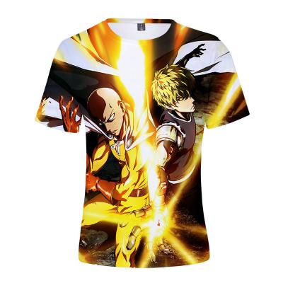 China TV&MOVIE Breathable 3D Printing One Punch Man Cartoon Cosplay Shorts Sleeve Polyester Anime T-shirt for sale