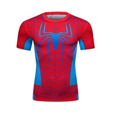 China Breathable tv&movie spiderman suits Full Body Digital Printing 3D Spiderman Anime Men's T-shirts Short Sleeve for sale