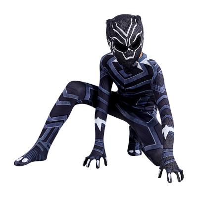 China Marvel Comics Costume Kids Cosplay Costume Black Panther Jumpsuit Marvel Superhero Costume Party for sale