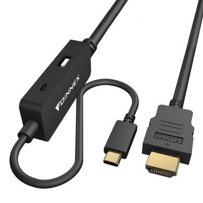 China Wholesale Multi Ports Mobile Adapter PD/USB/TF Fast Charging Card Reader Conversion Type C To HDMI Adapter Cable 2M for sale