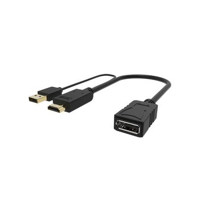 China Computer Factory Wholesale 4K Cable HDMI Adapter Converter Design New DP To HDMI Adapter Male To Male 15cm for sale