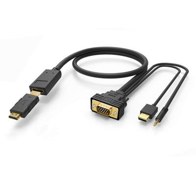 China Multifunctional COMPUTER adaptador hdmi vga cable 4 in 1 male female hdmi to vga converter for sale