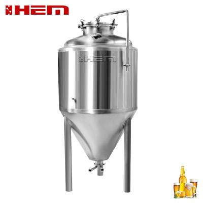 China Brewpub Stainelss 304 Steel 500Liter 600Liter Beer Fermentation Tank 60 Degree Fermenter With Jacket for sale