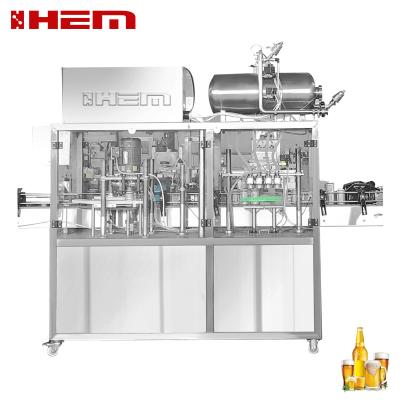 China Fully Automatic Beverage 4 Heads Back Pressure Beer Bottle Filler And Capper 4 Heads Beer Bottle Equipment for sale