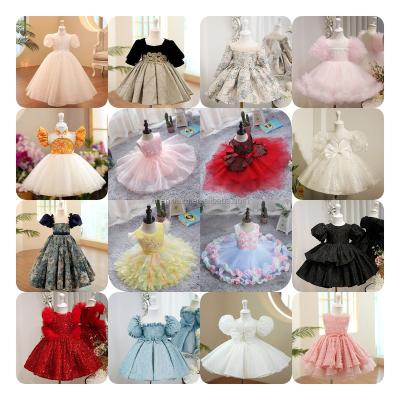 China Breathable 2023 Spring Sequins Kids Clothes Elegant Formal Ball Gown Child Party Prom Dress Girl Tulle Tutu Princess Dress for sale