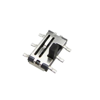 China DPDT 2 Position Micro Panel Mount Vertical Slide Contact 6V SMD 2p2t for sale