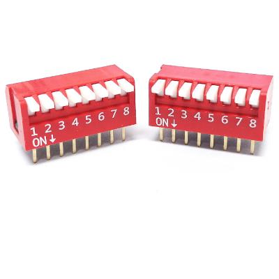 China Launch Wholesale Piano Supplier 8 Bit 2.54 Red DIP Switch GYDPA (L) - 08 (GY) for sale