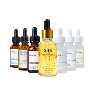 China Skin Revitalizer 30ml Skin Revitalizer Customized High Quality Anti Acne Anti Aging Wrinkle Removing Whitening Skin Care Products 24K Pure Gold Face Serum for sale