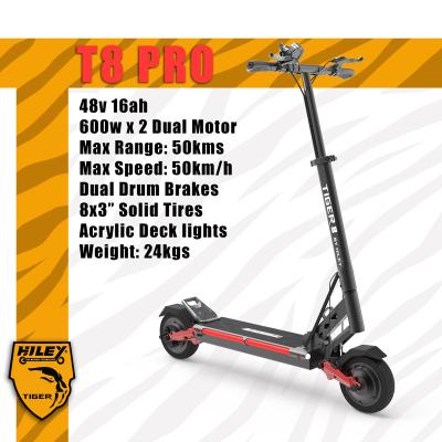 China 45km/h 15.6Ah 1200W Unisex Electric Scooters 8.5 Inch Solid Tire Dual Motor Electric Scooter for sale