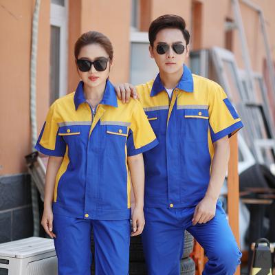 China Wholesale Navsegda OEM Overall Safety Workwear Apparel Shorts Sleeve Jacket and Pants Two Piece Suit Workshop Workwear for sale