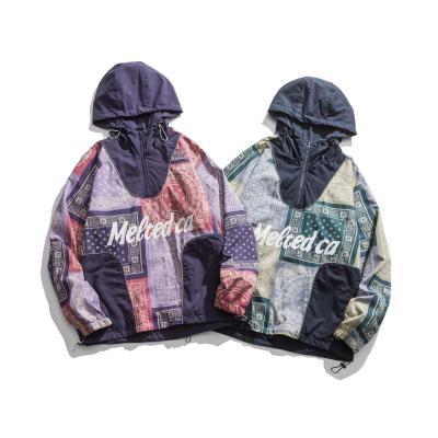 China Wholesale custom plus size men's patchwork zipper pullover hoodie streetwear clothing anorak jacket veste kleidung QUICK DRY ropa demi for sale