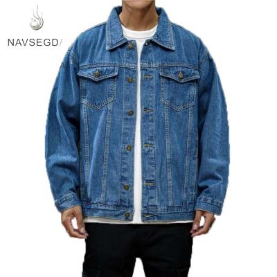 China 2020 Breathable Plus Size Classic Western Style Casual Loose Fit Ripped Jeans Coat Oversized Denim Jackets For Men for sale