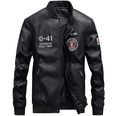 China Plus-size QUICK DRY Baseball Collar Leather Jacket Spring PU Leather Jacket Comic Loose Casual Loose Casual Motorcycle Coat Man for sale