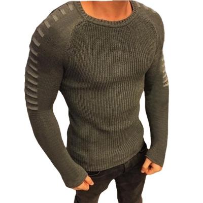 China EVERLAND Anti-wrinkle OEM sueter hombre winter men's slim long sleeve round collar plus size knit men's sweaters for sale