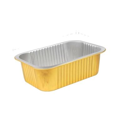 China Custom Order Full Curved Edge 1800ml Rectangular Aluminum Foil Food Container for sale