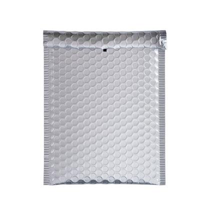 China Waterproof and Shockproof Biodegradable Metallic Glossy Silver Poly Bubble Mailer Aluminum Foil Air Bubble Padded Custom Envelope Mailer Bags With Logo for sale