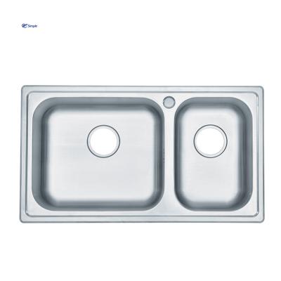 China Without Faucet 2022 Hot Sale 304 Sink 760*430mm High Quality Stainless Steel Kitchen Sink for sale