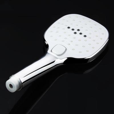 China Bathroom Square Handheld Plastic 3-Function Rain Hand Shower Head for sale