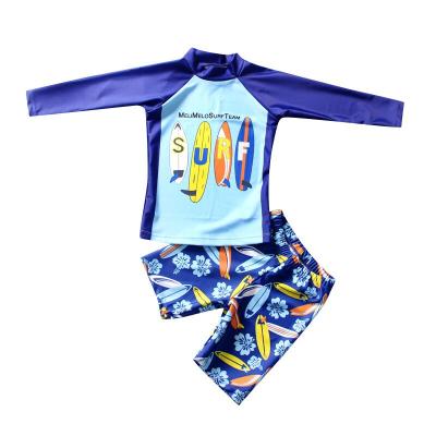 China 2021 Wholesale Bath Trunks Anti-UV Baby Boy Swimwear 3 Pieces Set for sale