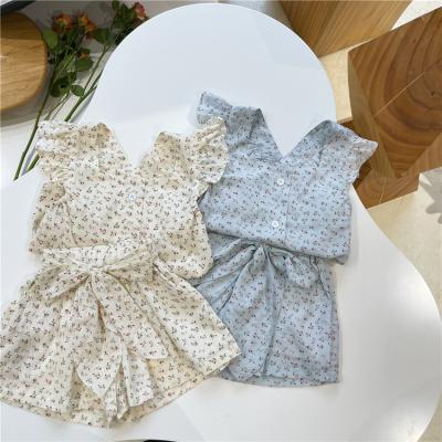 China Wholesale Kids Summer Casual Clothing Set 2021 Floral Girls Set for sale