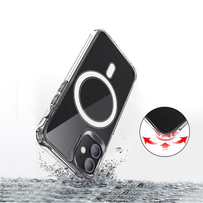 China Clear Transparent Magnetic Cover Magnetic Anti-fall Phone Case Waterproof Phone Case For Iphone 13 Magnetic Phone Cover Case Ready To Ship for sale