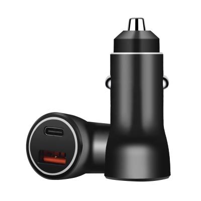 China Fast Charging iPhone USB C Car Charger Dual USB Car Charger Type C 18W Fast Charging Apple Car Charging for sale