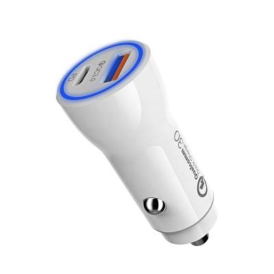 China 2 QC 3.0 Ports Mini USB Car Charger Quick Charging Car Charger Quick Charge 3.0 Portable Mobile Phone Dual Fast Charging For iPhone for sale