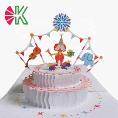 China Joker Recordable Birthday China New Product Handmade Clown Designs 3d Pop Up Greeting Cards for sale