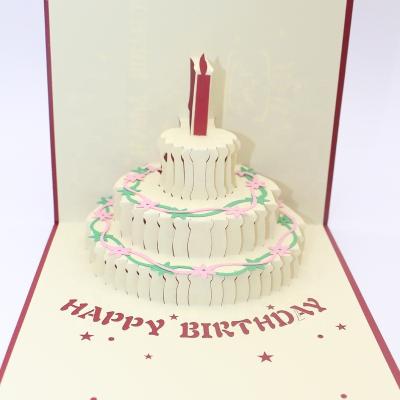 China Recycled Materials Personalized Laser Pop 3d Happy Birthday Greeting Card for sale