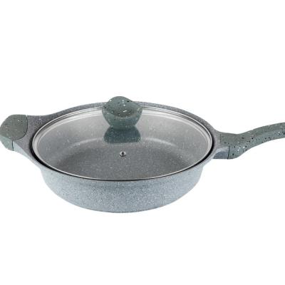 China Excellent Quality Durable Aluminum Non Stick Marble Coating Die Casting Frying Pan for sale